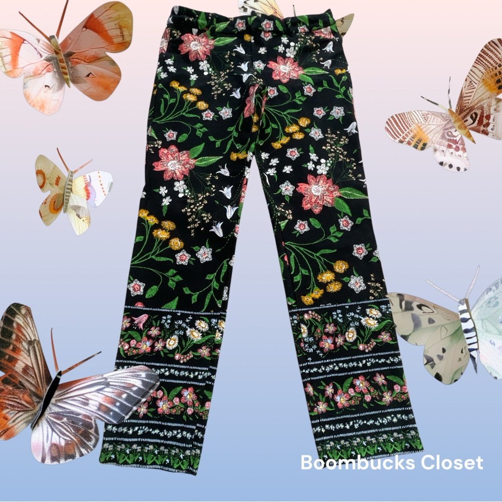 Floral Black Pixie Pants